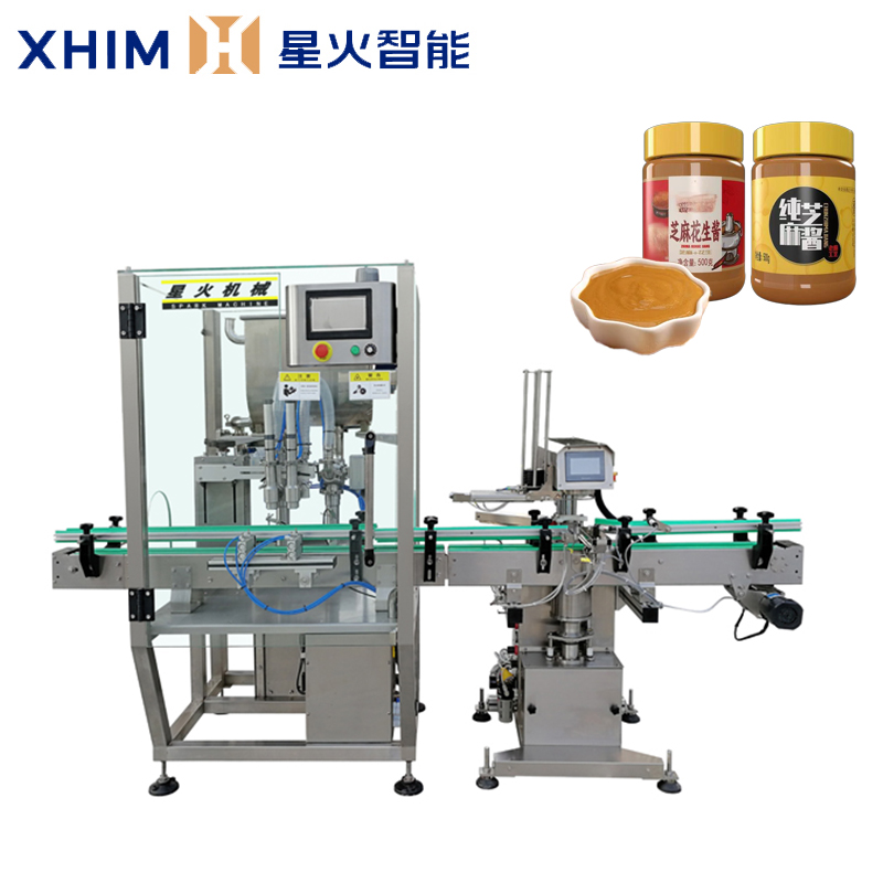 雙頭醬料灌裝旋蓋一體機-灌裝旋蓋機生產(chǎn)線